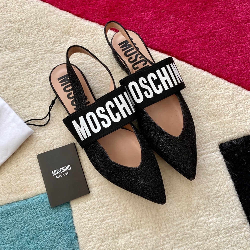 Moschino glitter ballerina flats size 38 IT/7.5 US